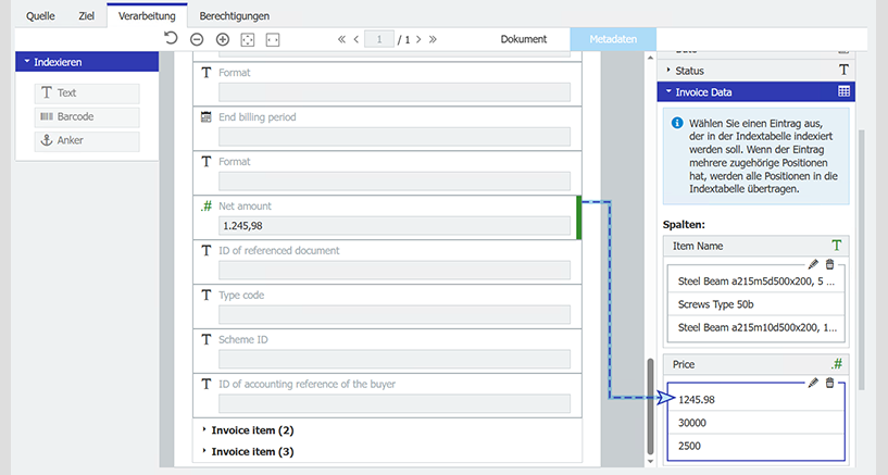 1_XML Rechnung Einzelposten